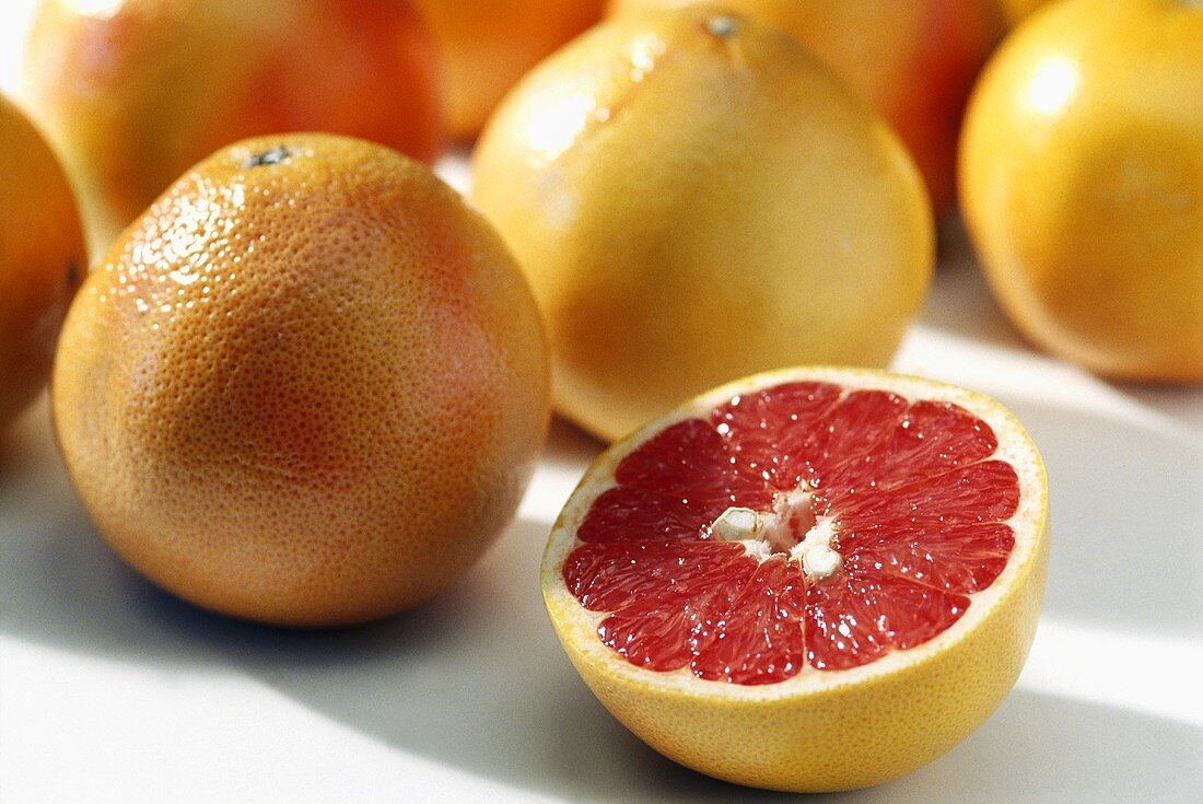 Red grapefruit, variety: Ruby Star (Citrus paradisi), Florida