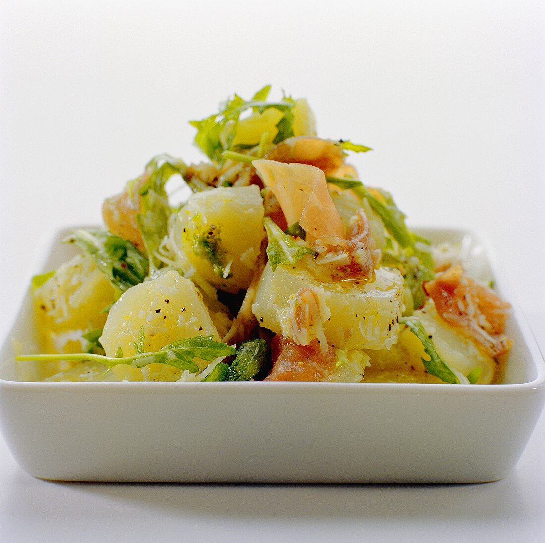 Potato salad with smoked salmon