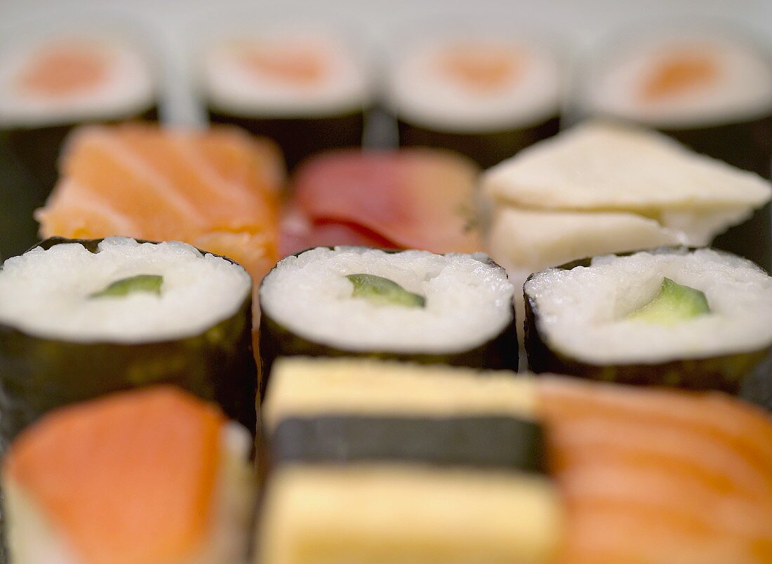 Verschiedene Sushi