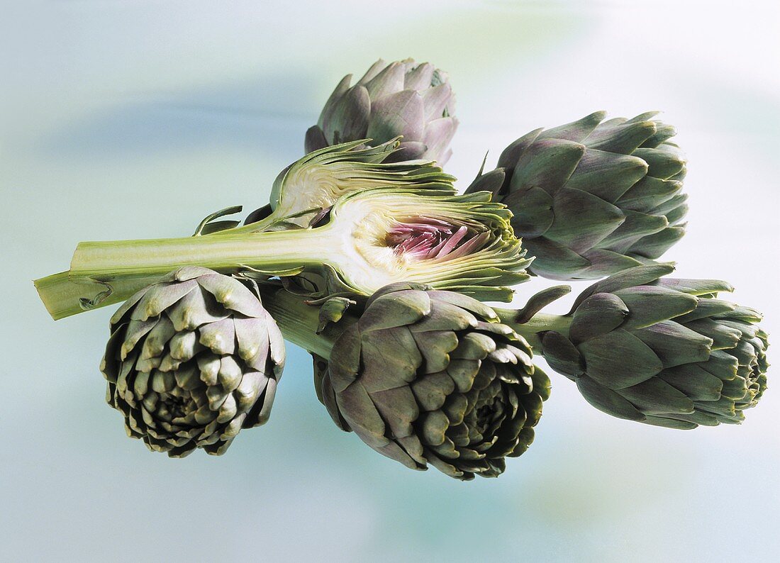 Artichokes from Italy, one halved