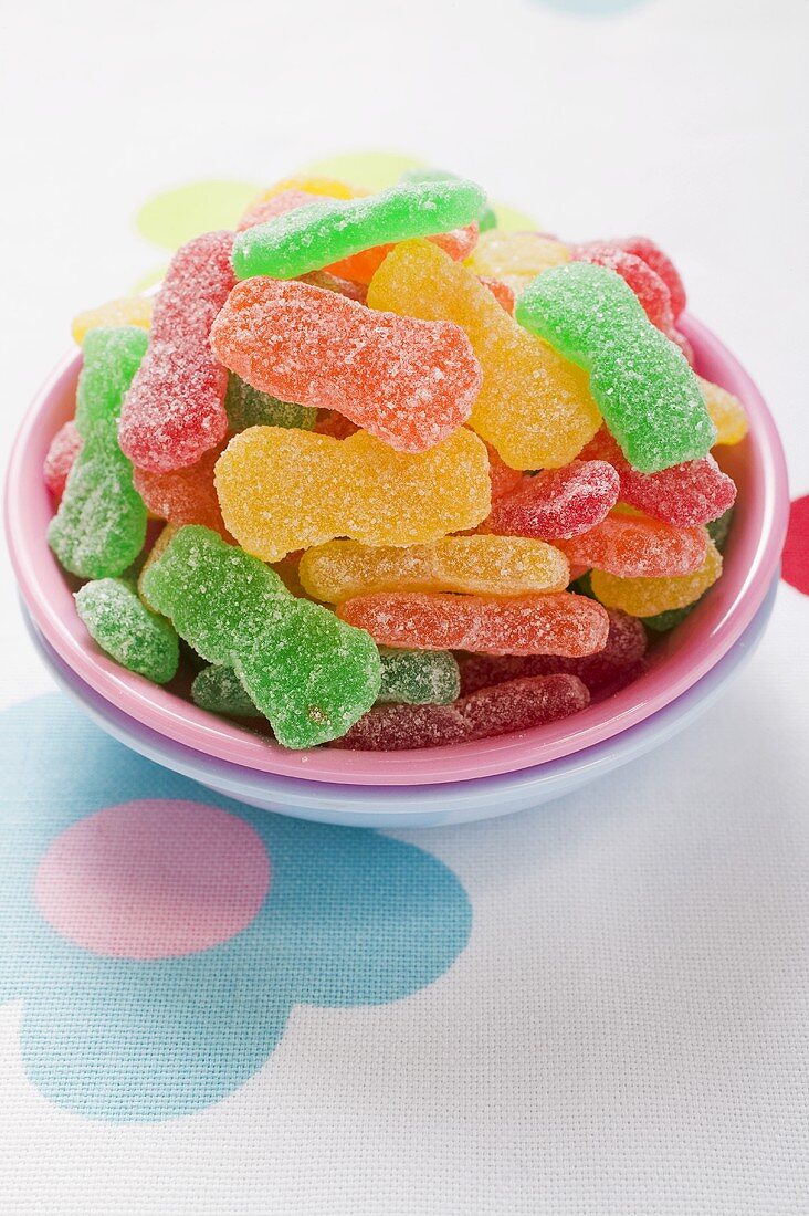 Sour Sweets (Geleebonbons, USA) in Schale