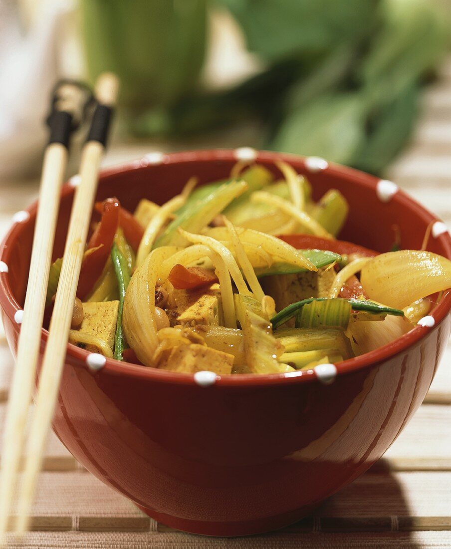 Fried vegetables with tofu (Asia)