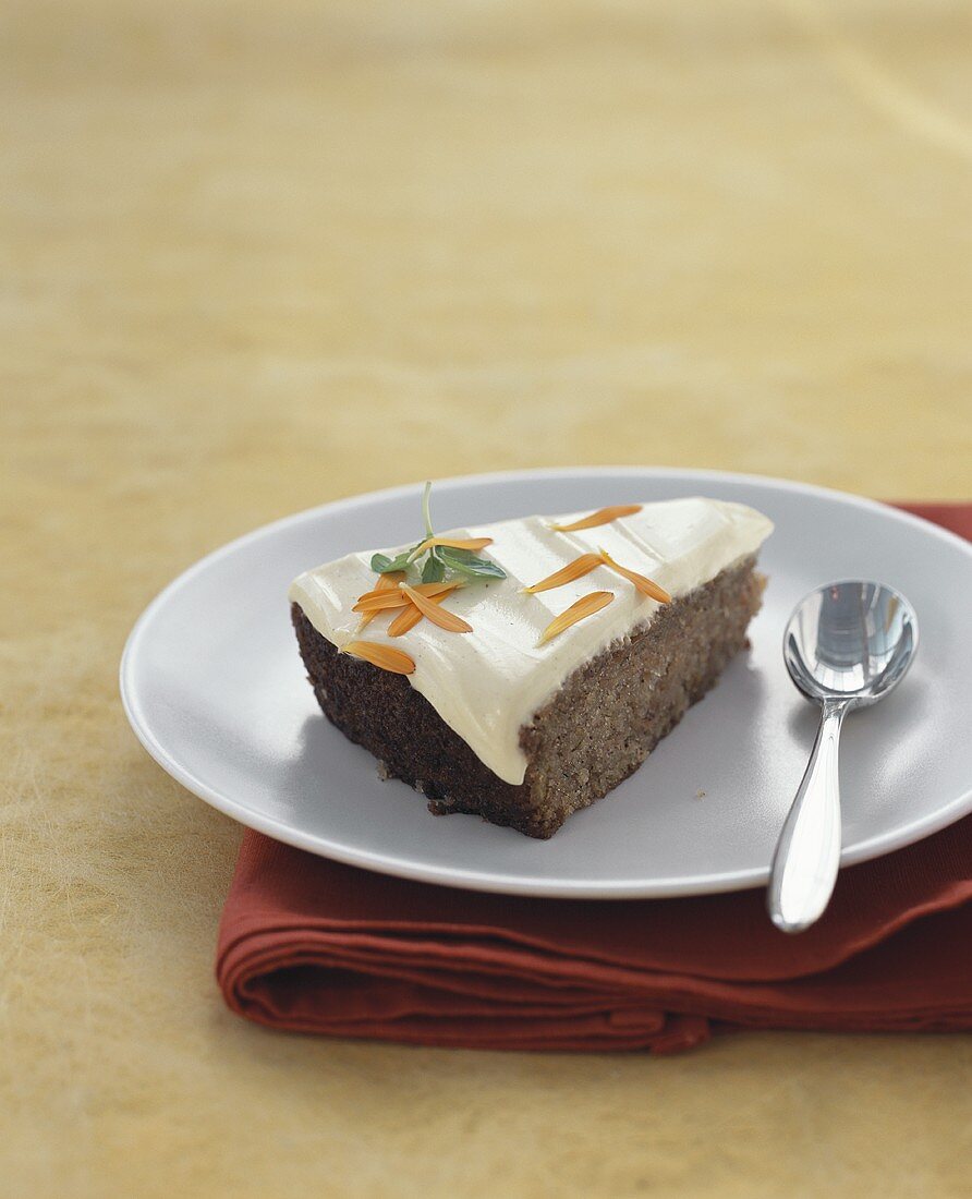 Piece of apple and carrot cake