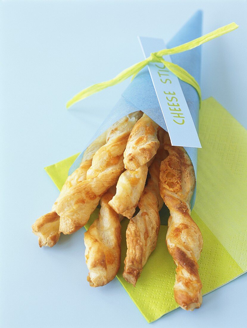 Gift-wrapped cheese sticks