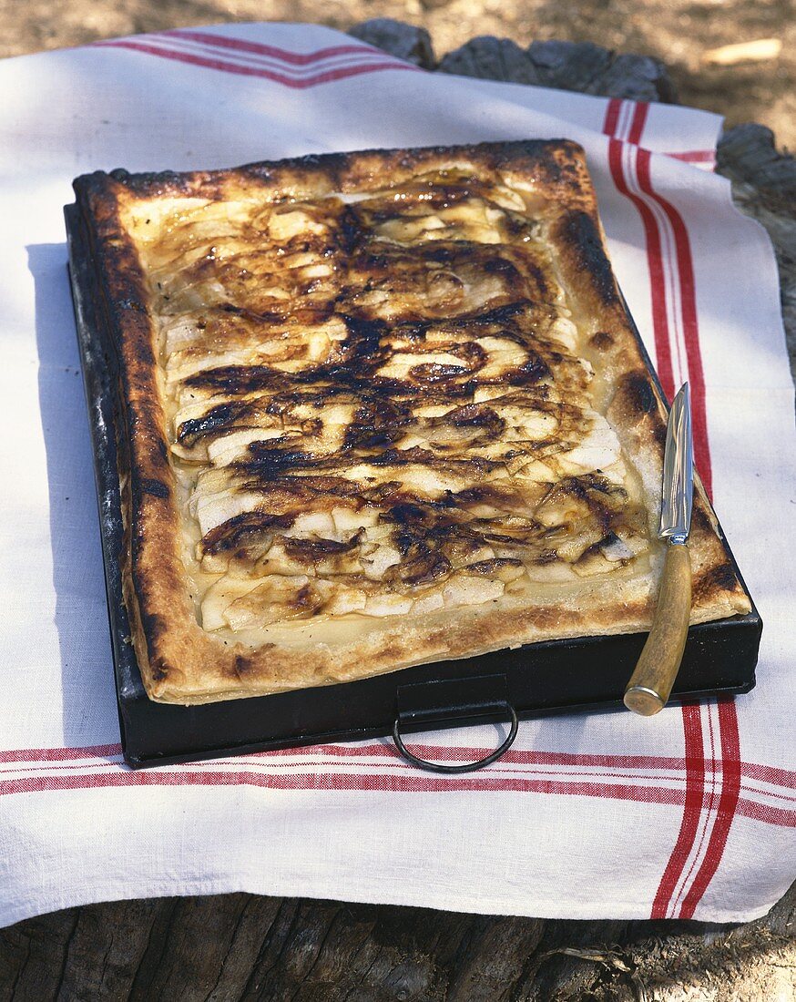 Puff pastry apple tart with Calvados