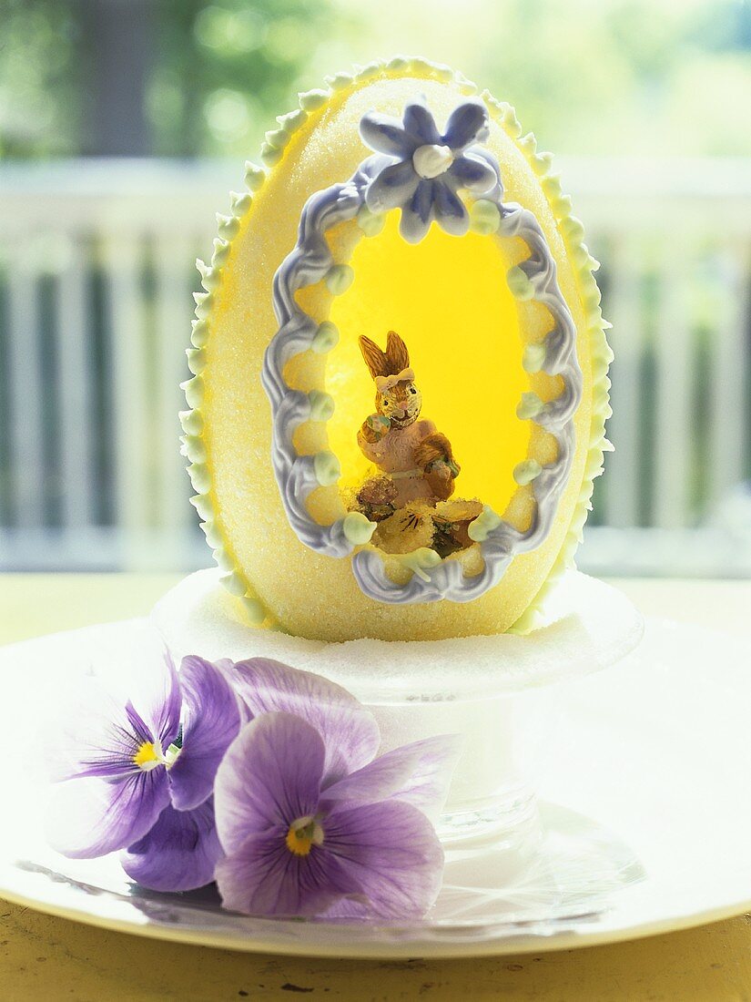 Marzipan egg with Easter bunny