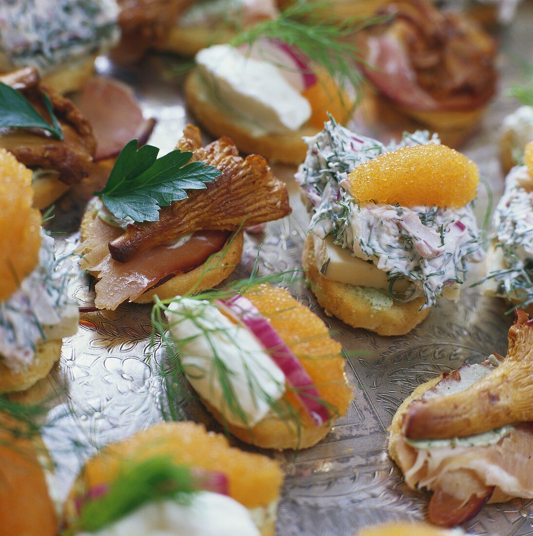 Verschiedene Canapés