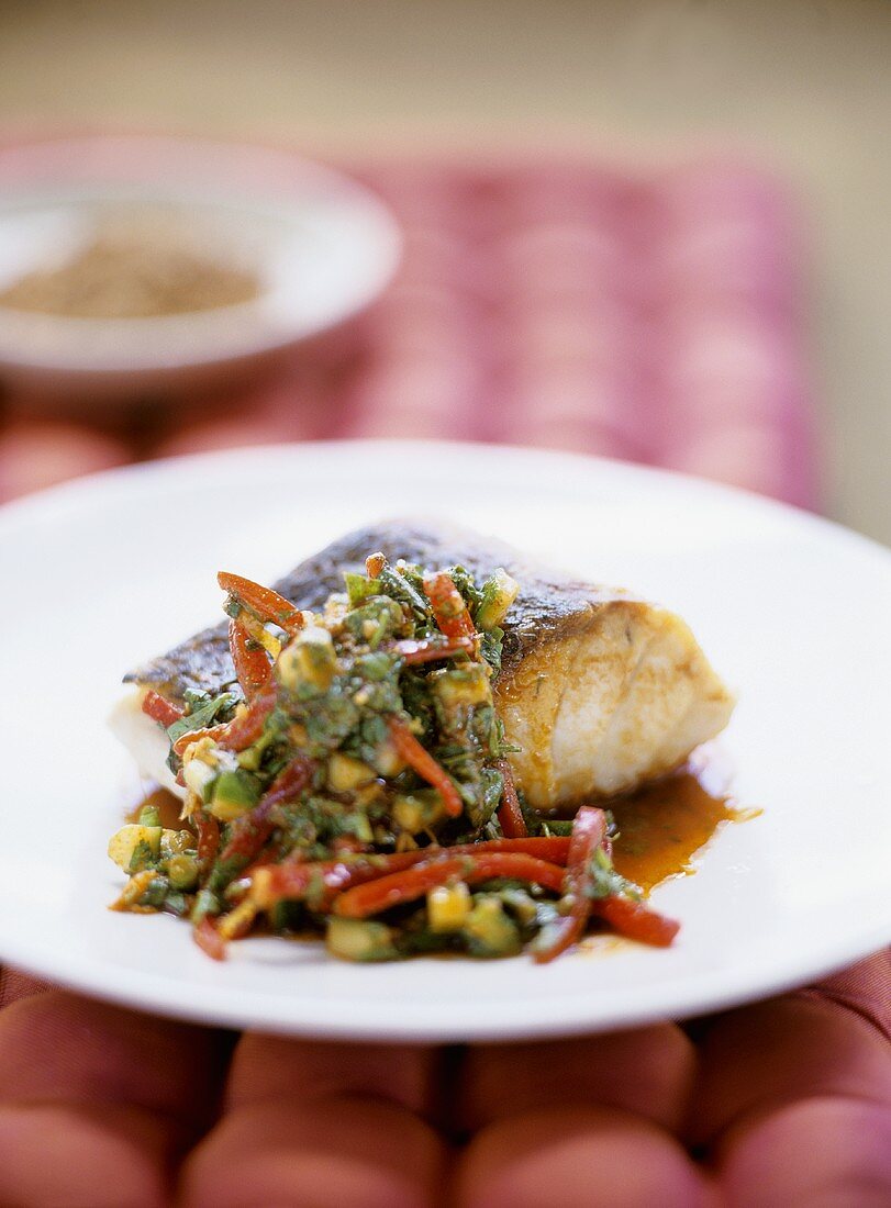 Cod with spicy vegetables