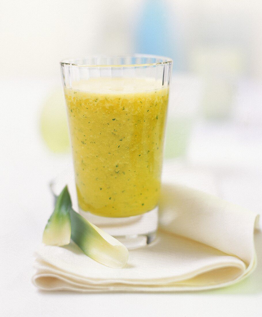A glass of vegetable smoothie