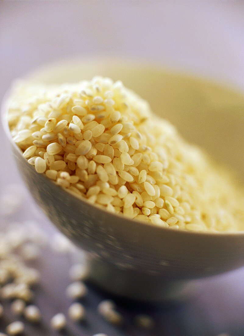 Risotto rice in a bowl