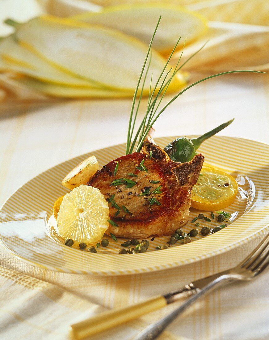 Pork chop with lemon