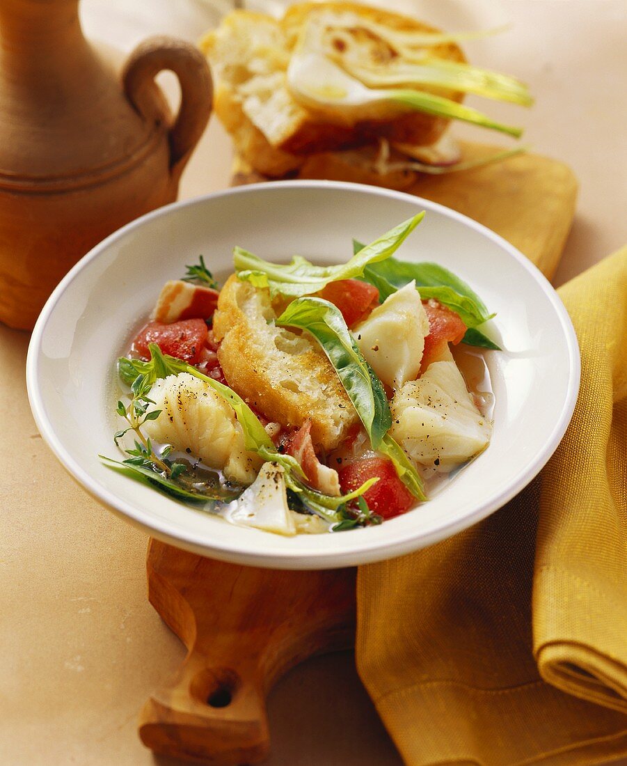 Aquacotta della Maremma (Fish soup with bread, Italy)