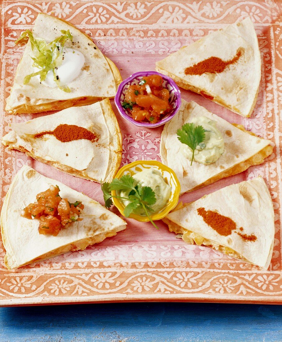 Quesadillas (filled tortillas)