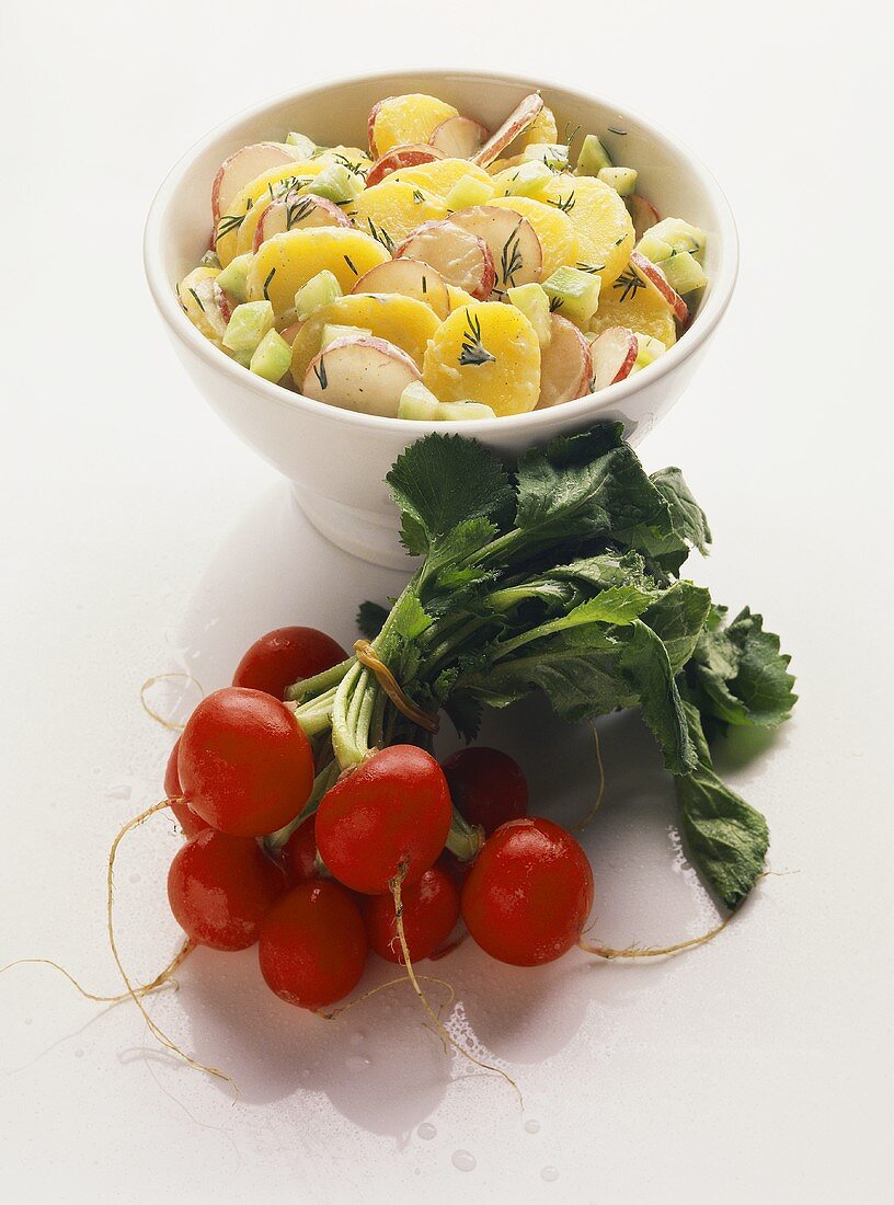 Potato salad with radishes