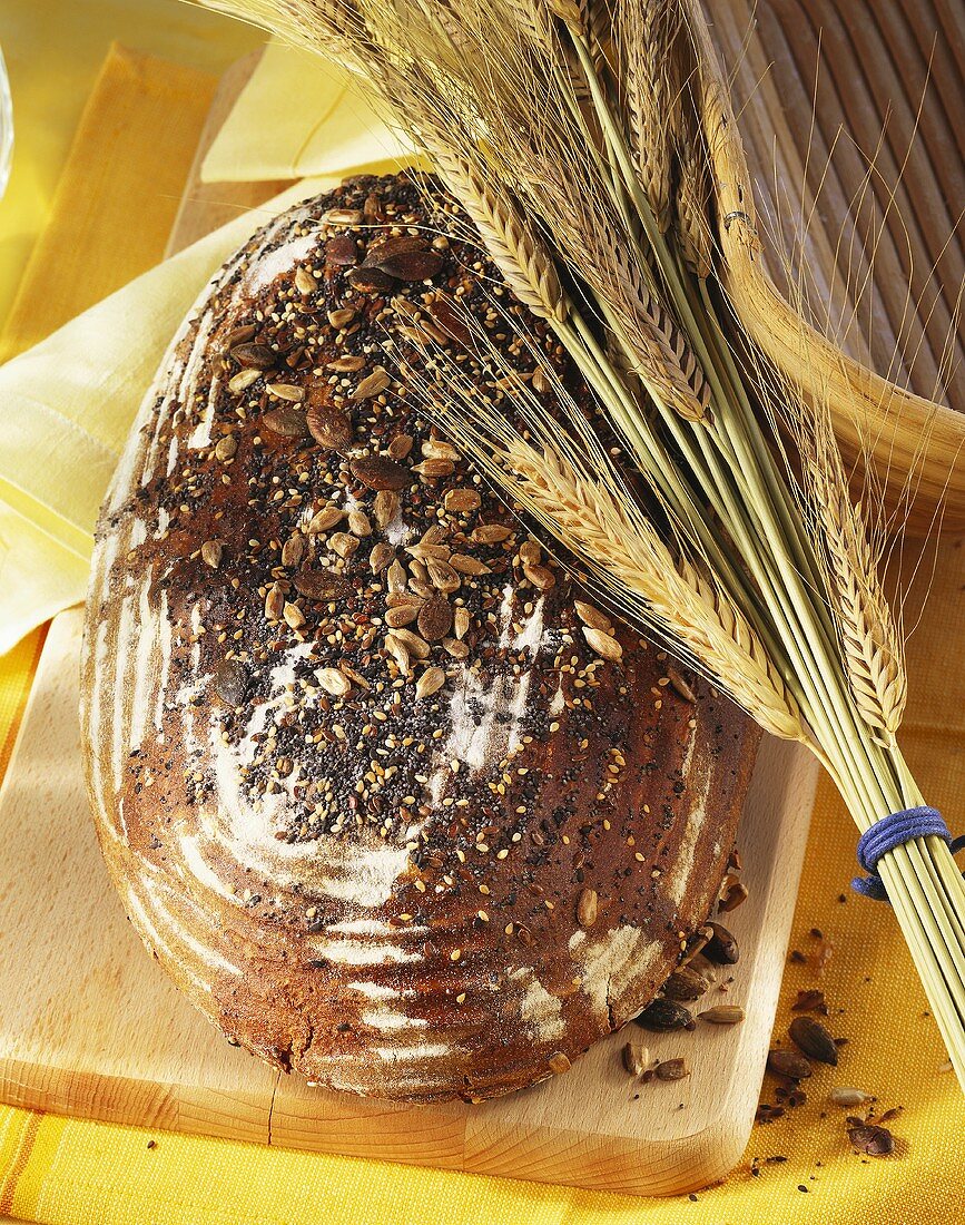 Brown bread with mixed seeds