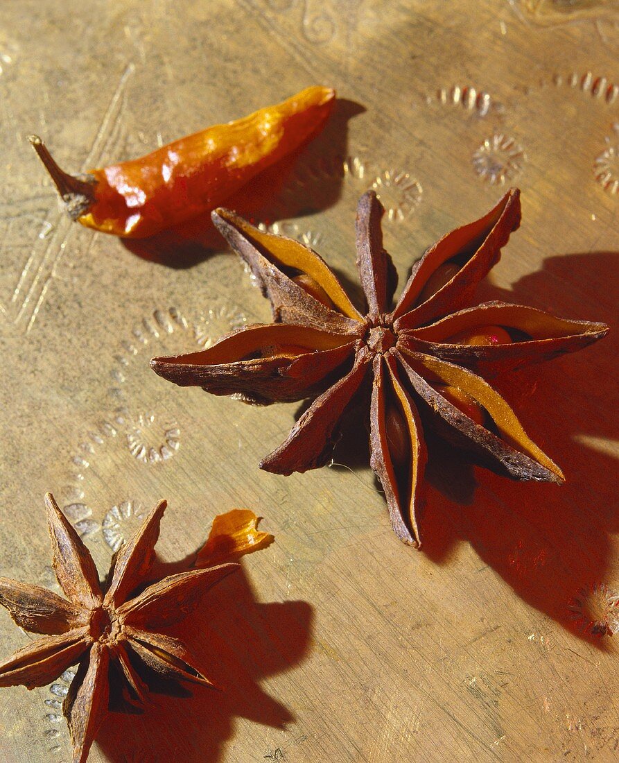 Star anise and chili pepper