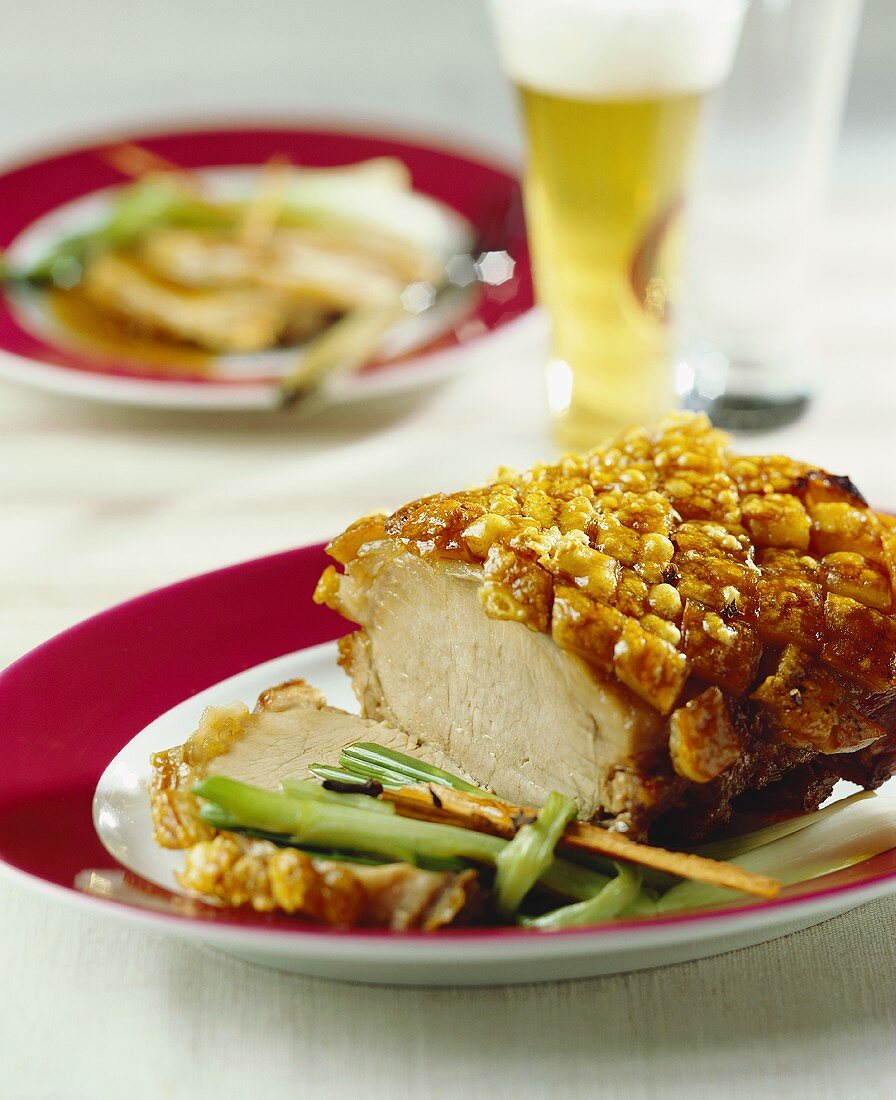 Roast pork with crackling