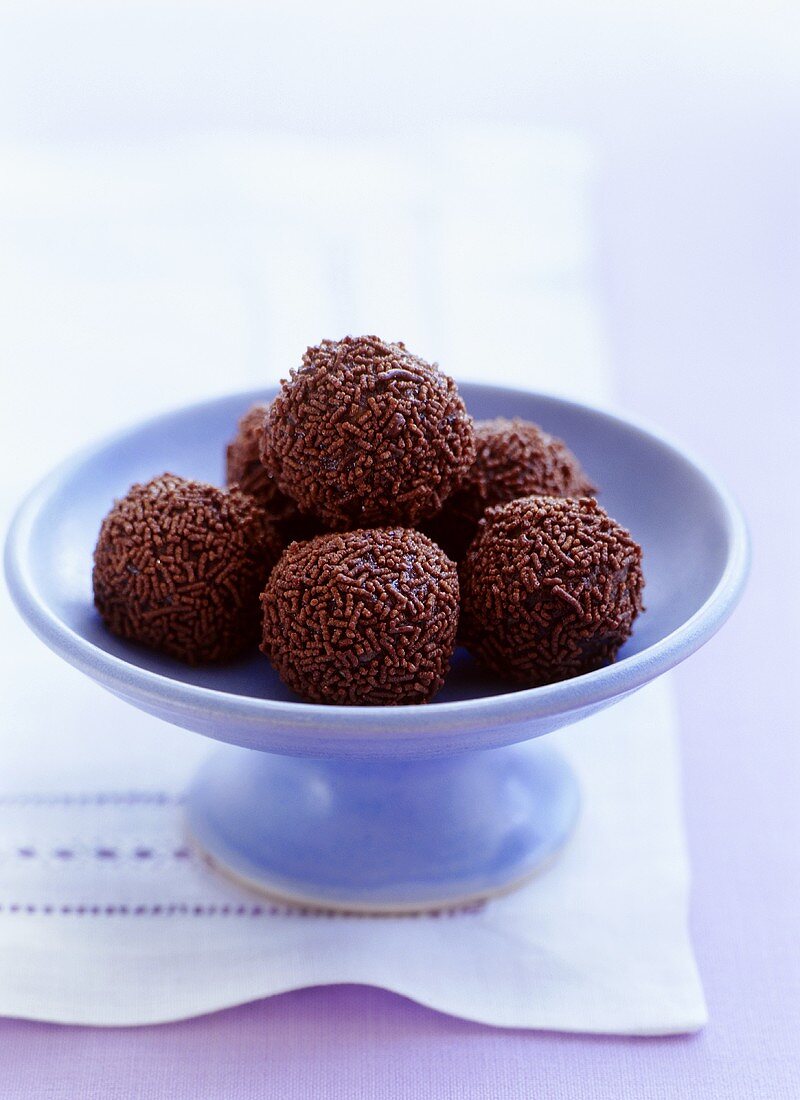 Rum balls with chocolate sprinkles