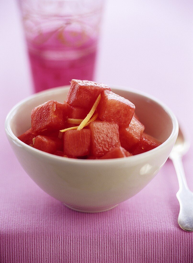 Watermelon in ginger syrup