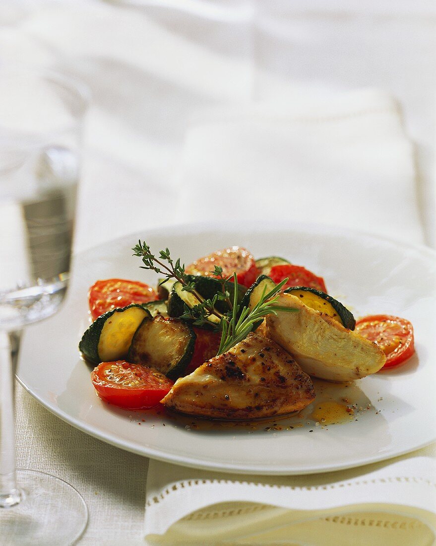 Turkey breast with roasted vegetables