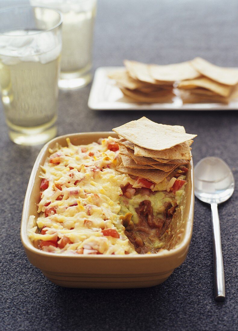 Vegetable casserole with nachos