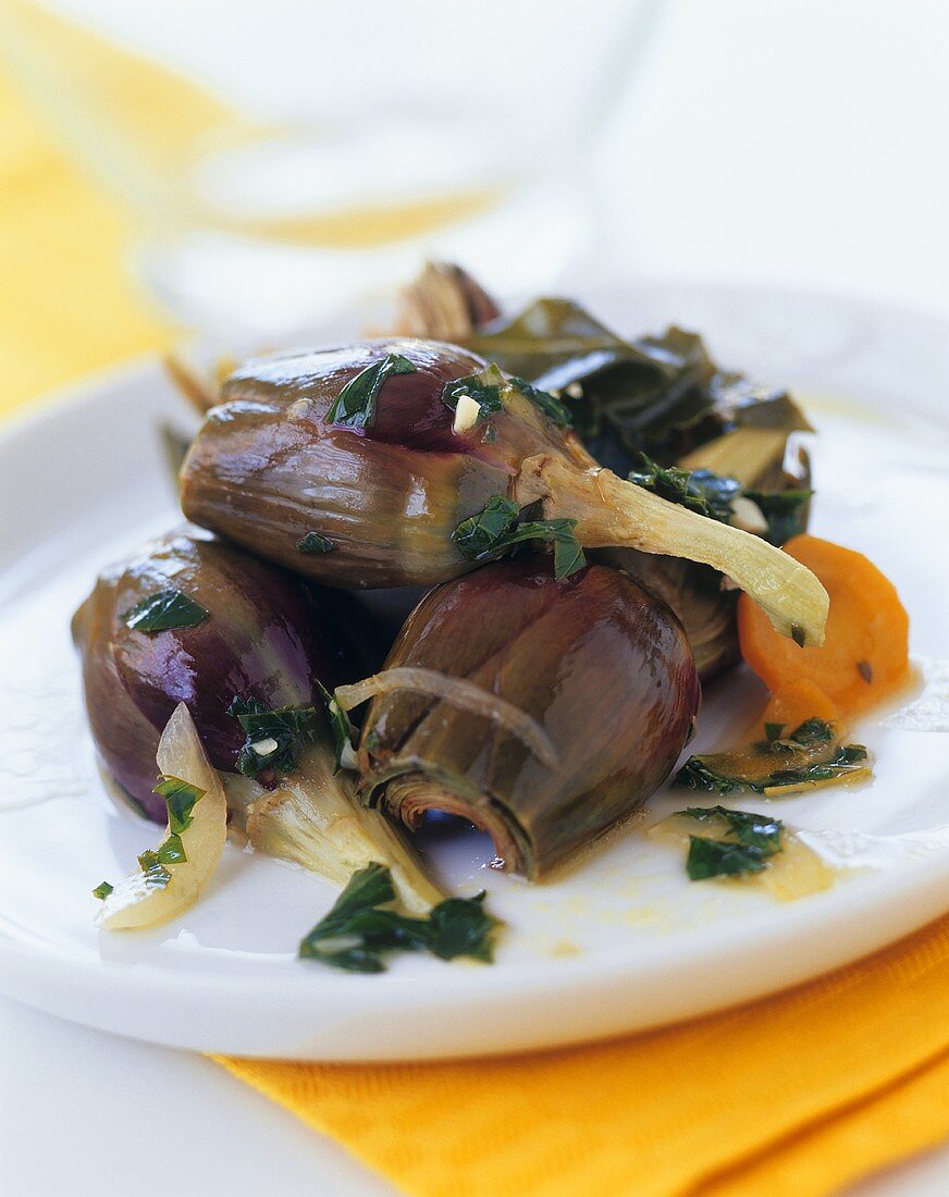 Small marinated artichokes