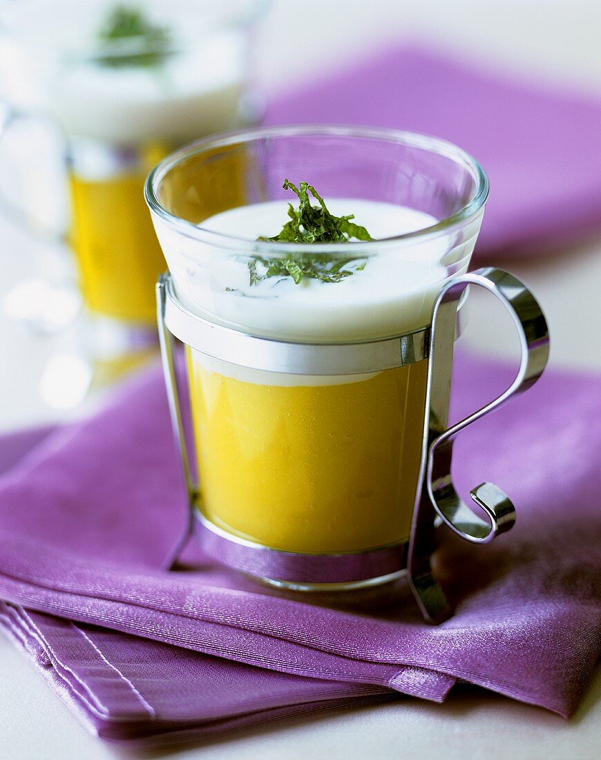 Mango lassi (mango yoghurt drink from India)