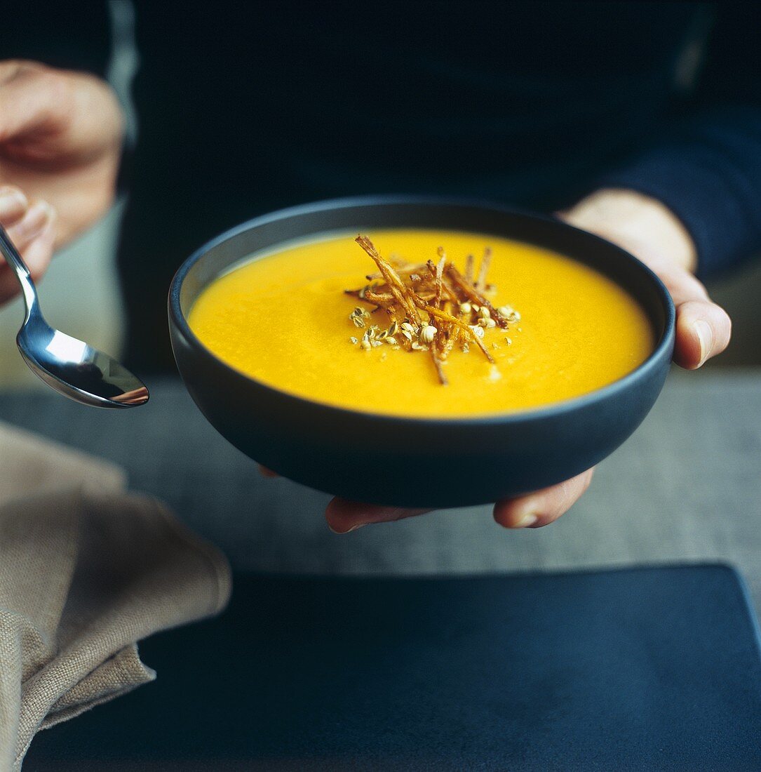 Creamed carrot soup with coriander
