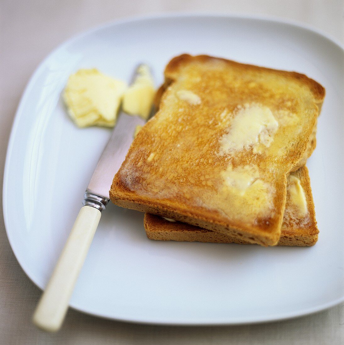 Slices of buttered toast