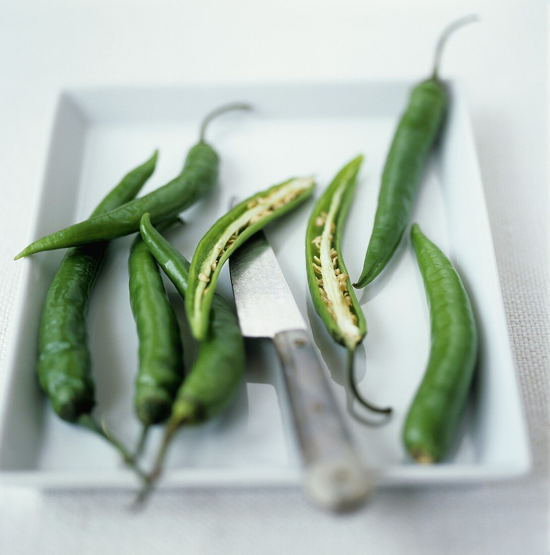 Green chili peppers