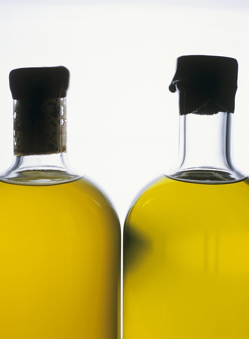 Two bottles of olive oil