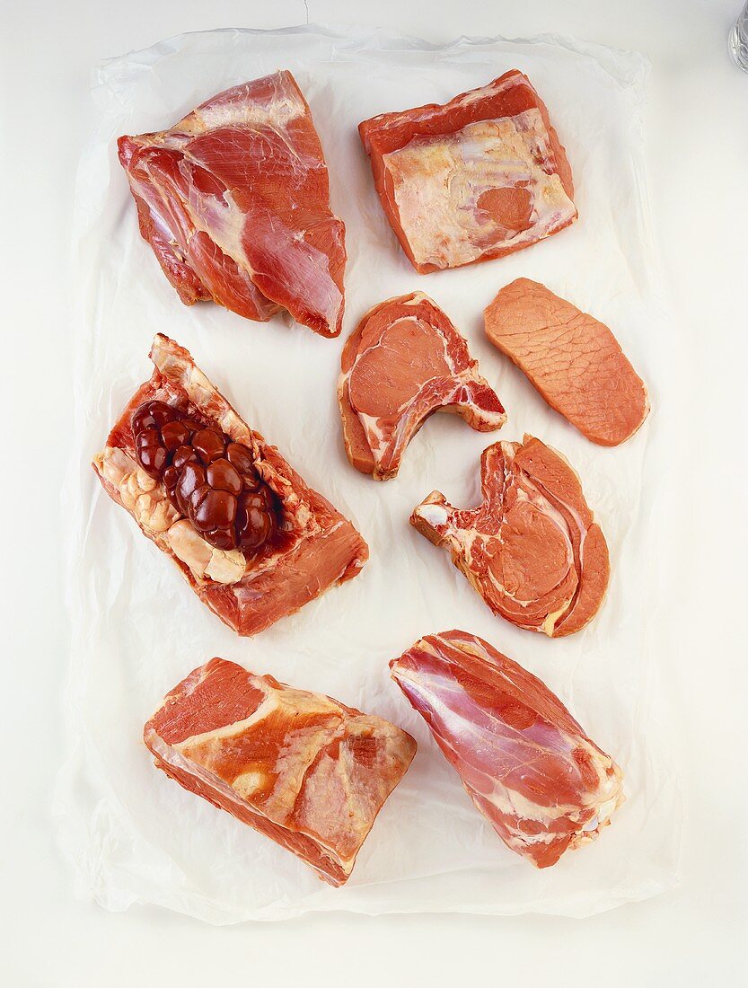 Various cuts of veal