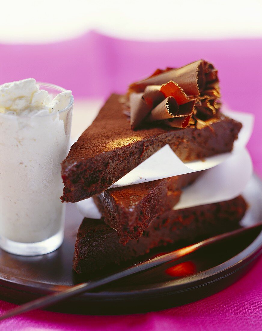 Chocolate tart with vanilla granita