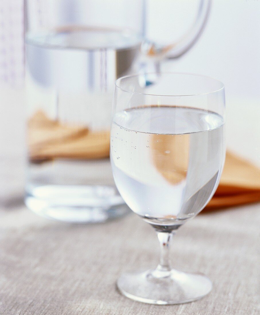 A glass of mineral water