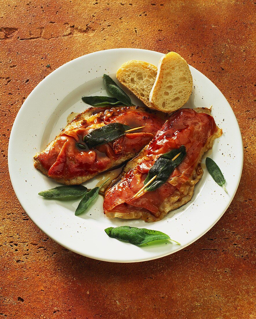 Saltimbocca (Veal escalopes with ham and sage, Italy)