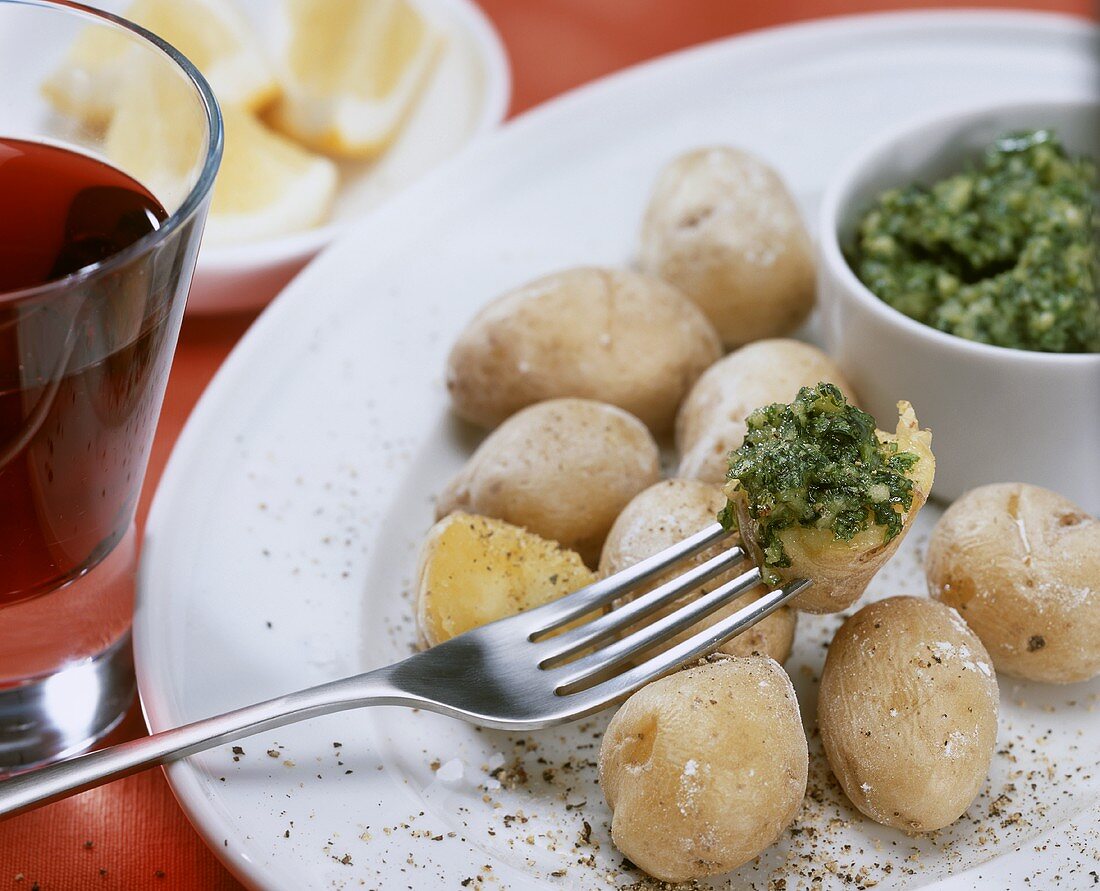 Wrinkled potatoes with coriander mojo (Canary Islands)