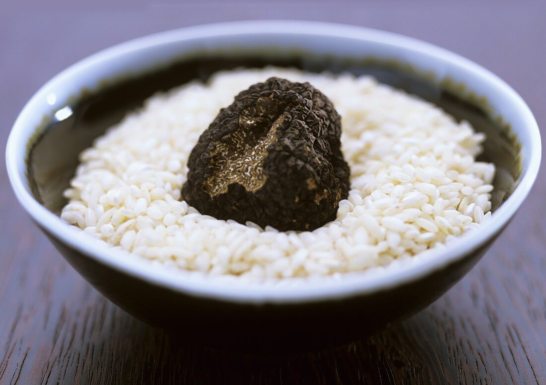 Black truffle on short-grain rice