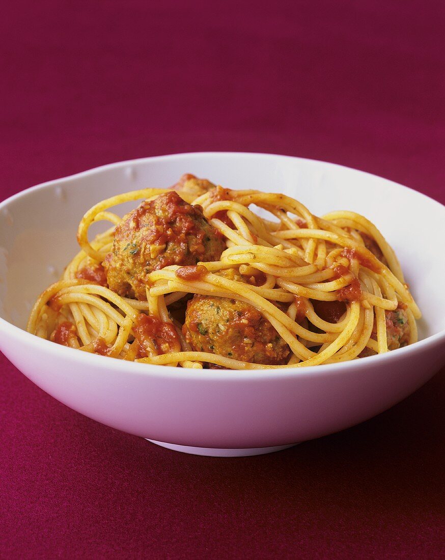 Spaghetti with turkey balls