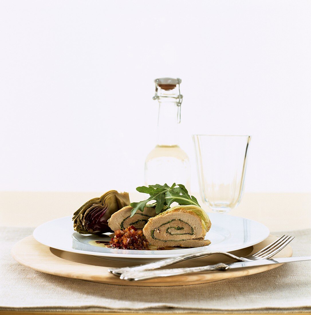 Pork roulade with herb stuffing
