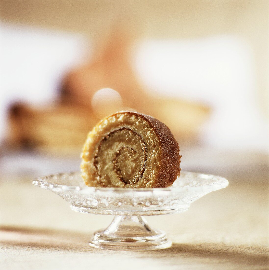 Sponge roulade with apple filling