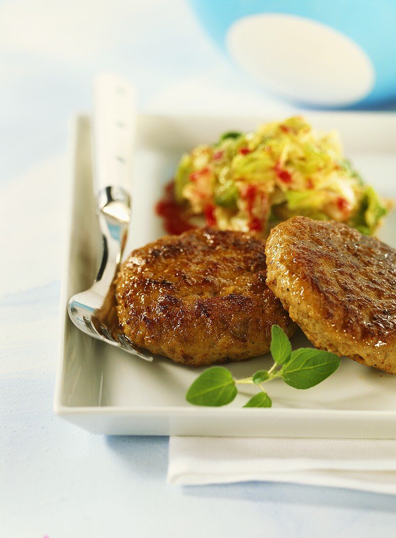 Nut burgers with Chinese cabbage