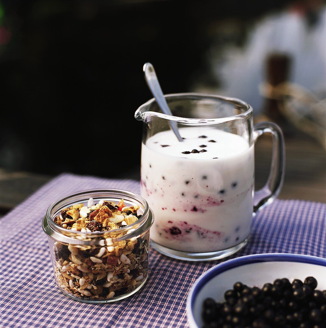 Muesli, blueberries and yoghurt