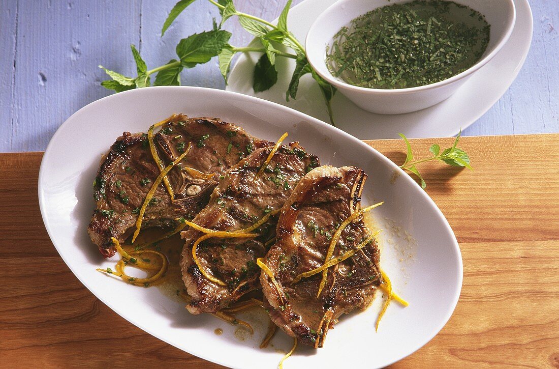 Lamb cutlet with herb marinade