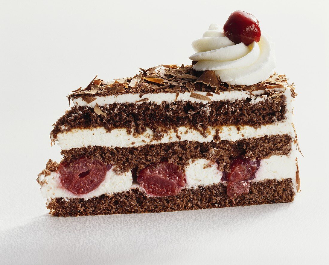 A piece of Black Forest cherry cake