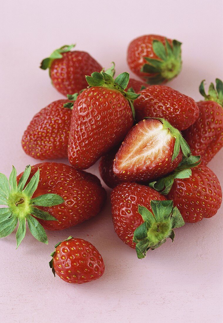 Still life with fresh strawberries