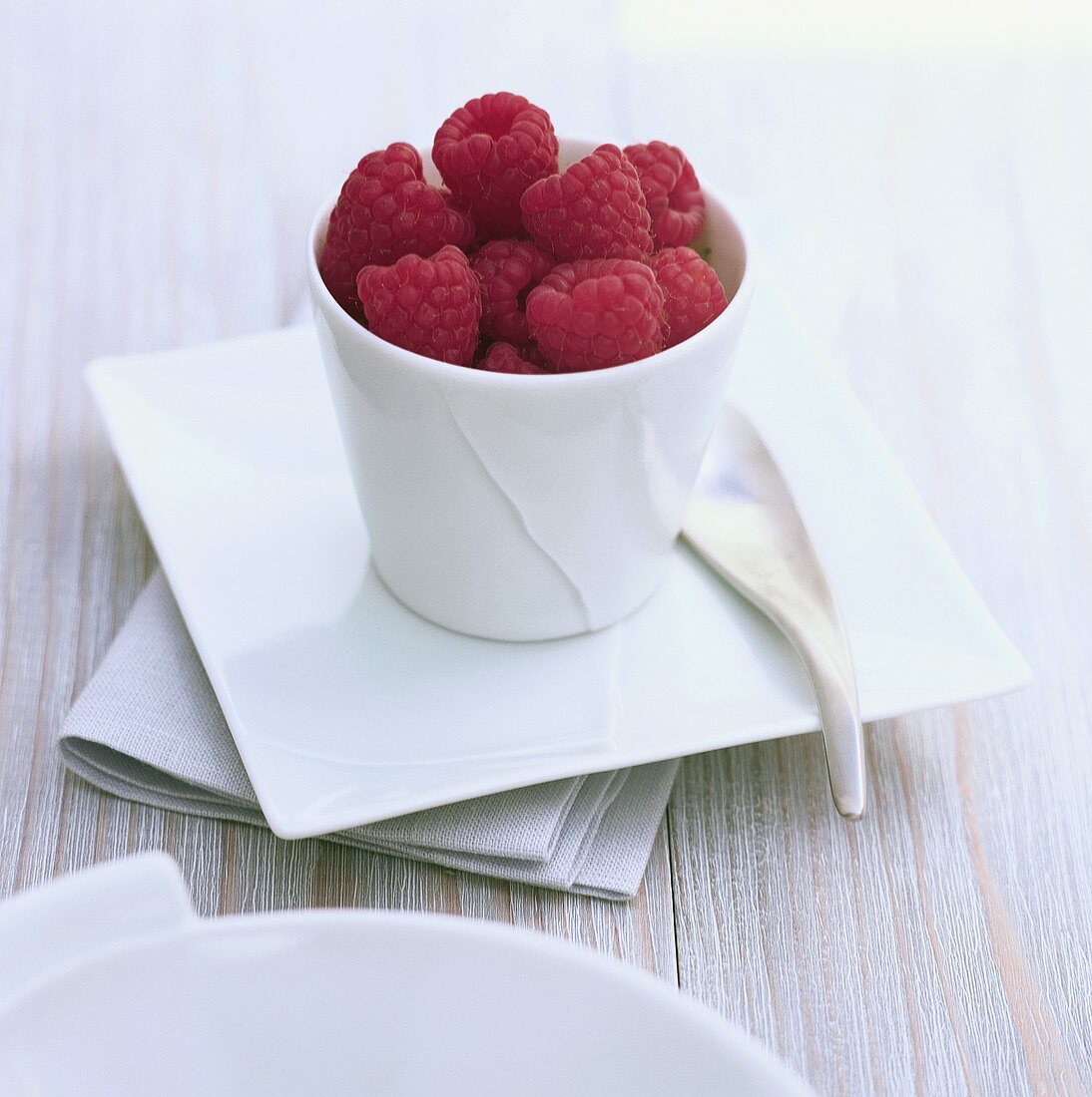 Small bowl of fresh raspberries