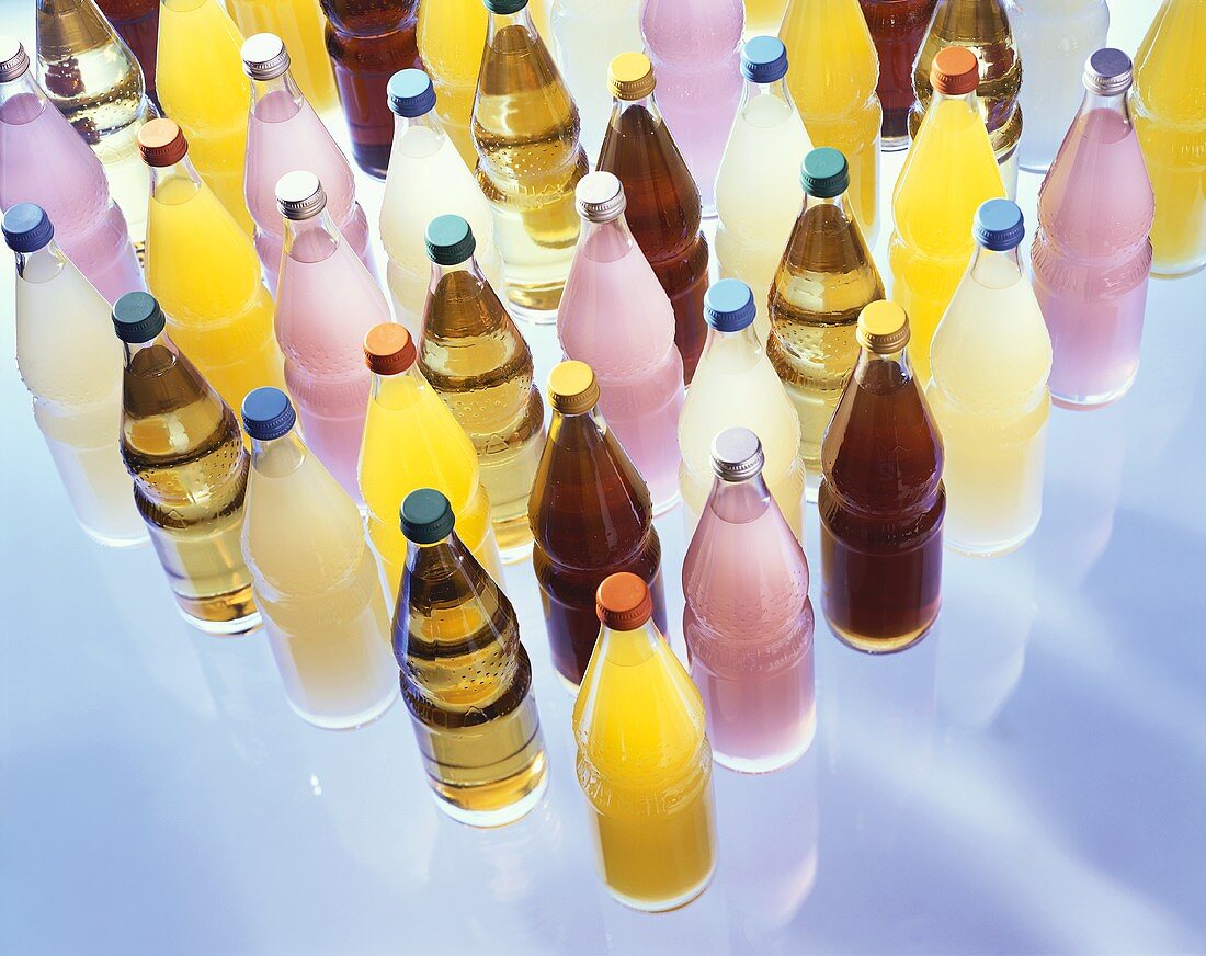 Assorted drinks in bottles