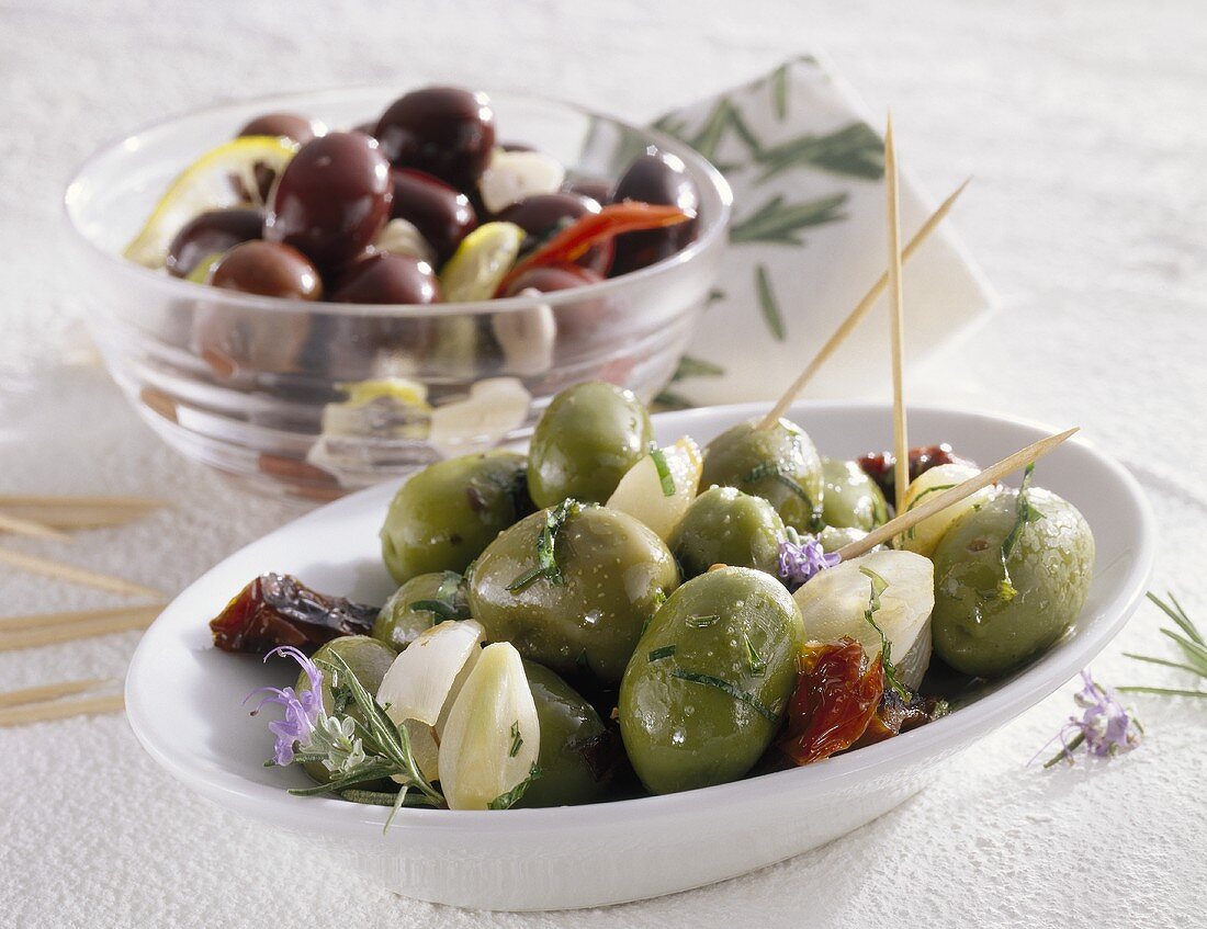 Marinated olives