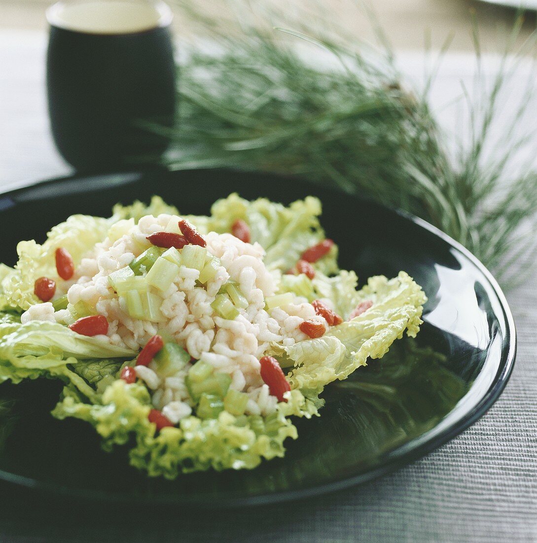 Shrimp and medlar salad