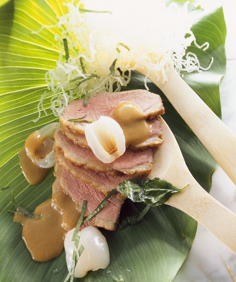 Roast duck breast with coconut sauce